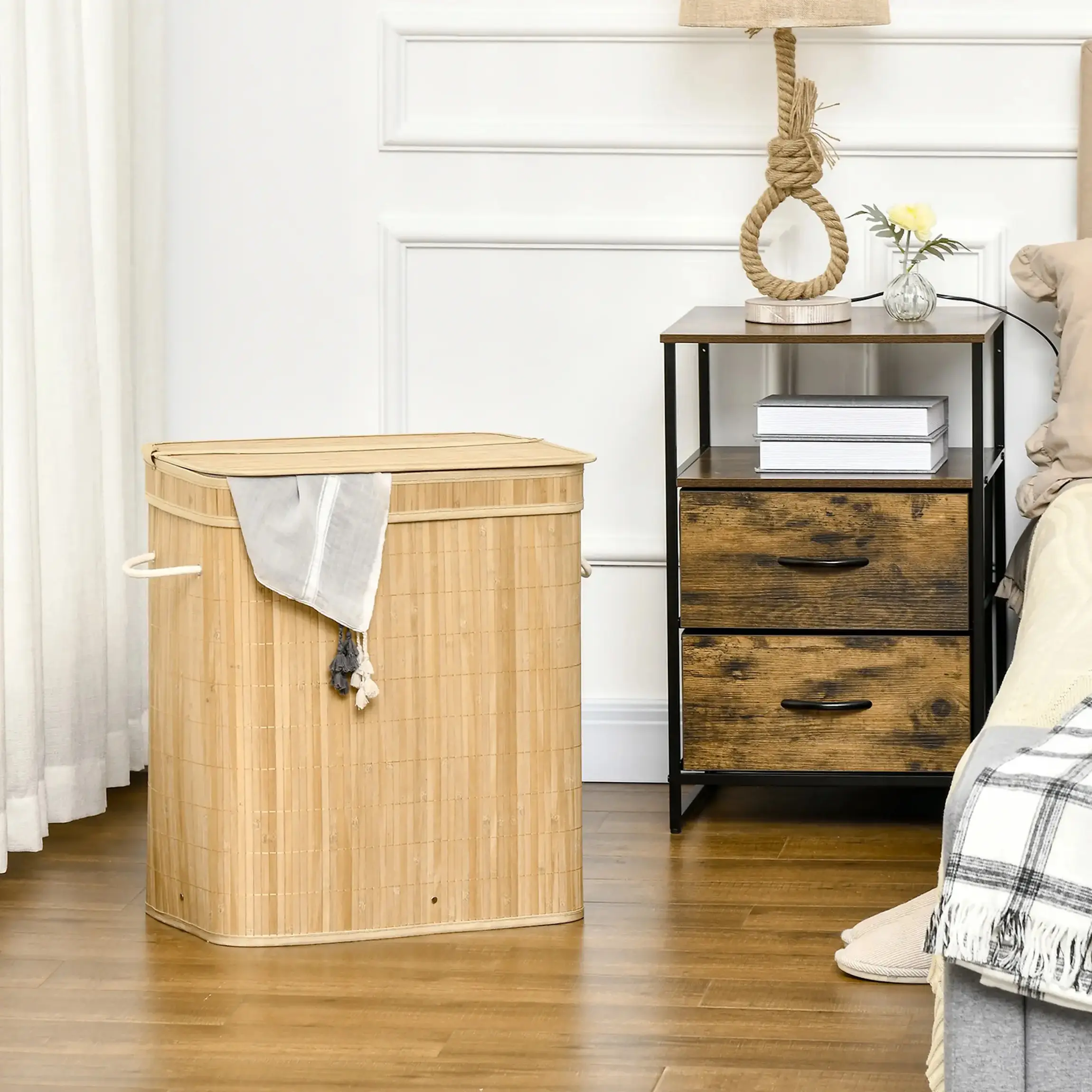 Cos pentru rufe Homcom 850-231V00ND (Natural Bamboo) - 4