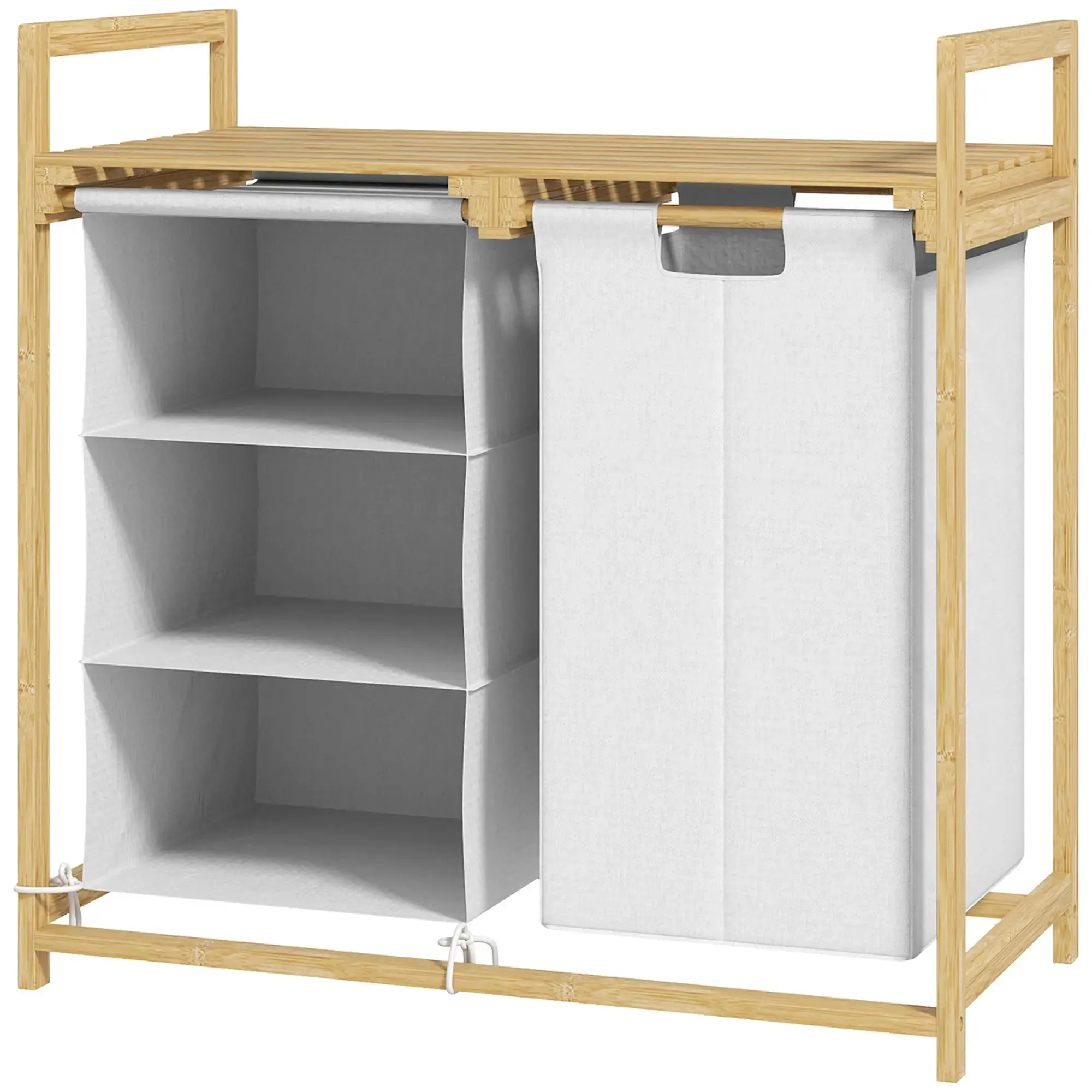 Корзина для белья Homcom 850-328V00WT (White/Natural) - 2