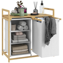 Корзина для белья Homcom 850-328V00WT (White/Natural) Thumb