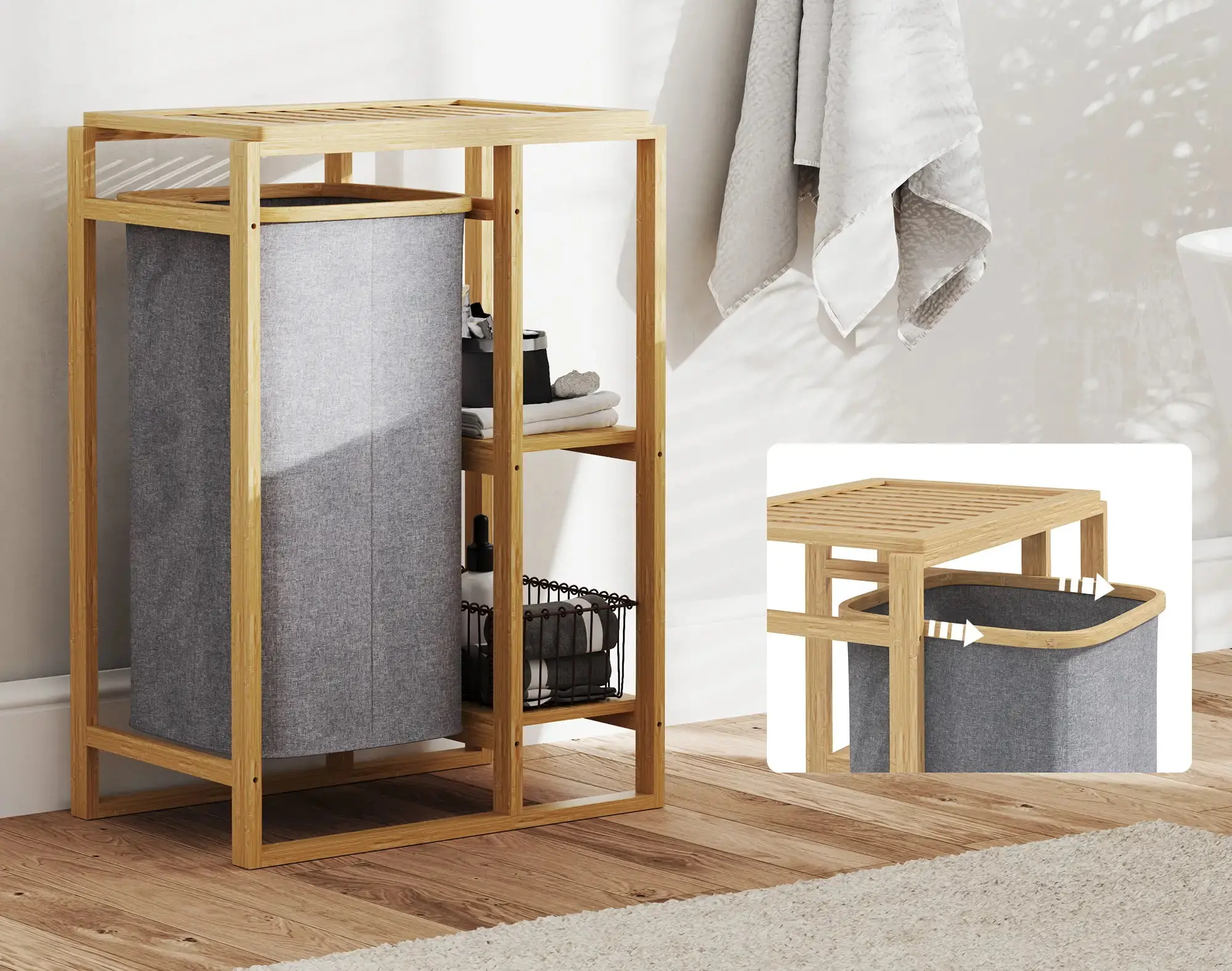 Cos de rufe Homcom 850-329V00GY (Natural/Grey) - 3