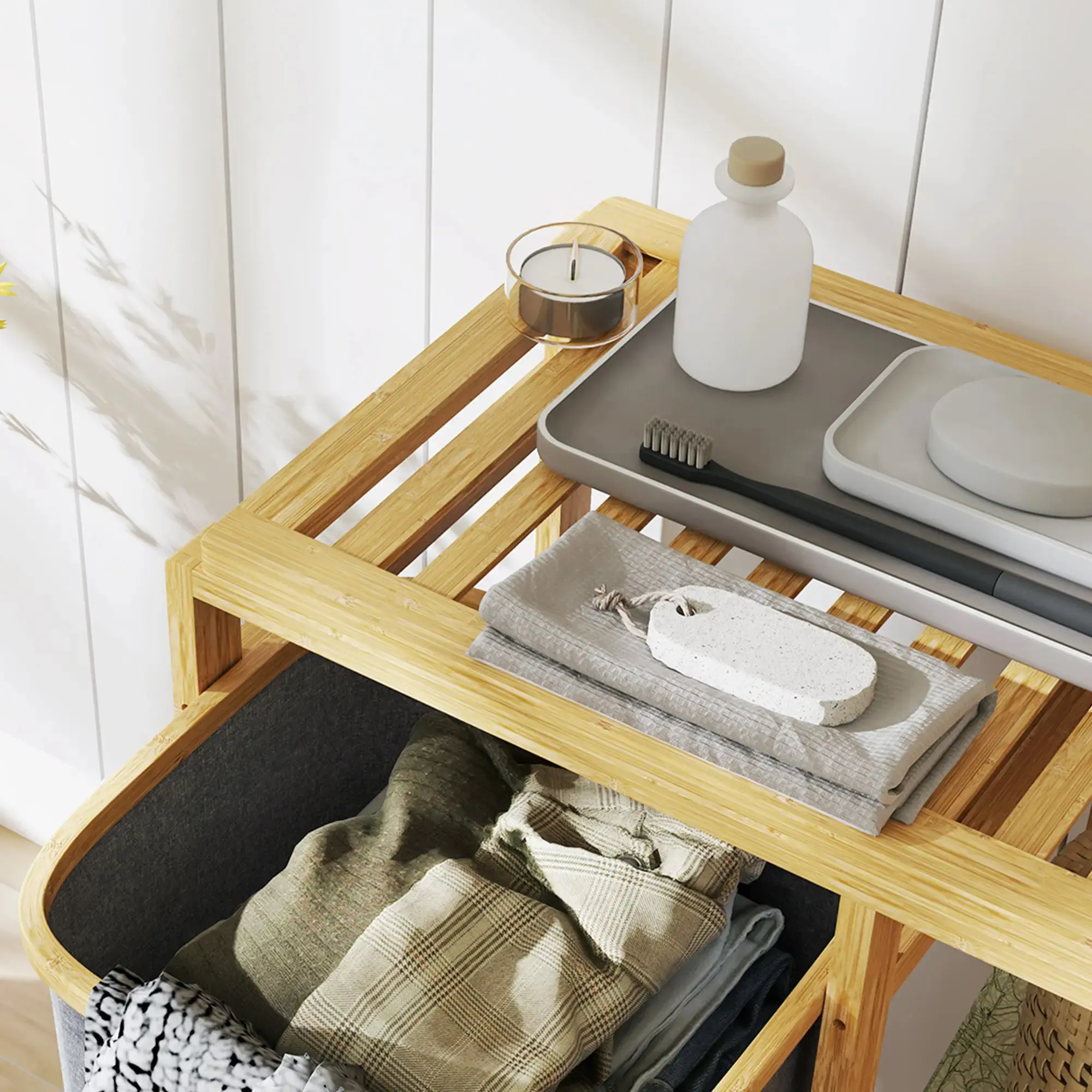 Cos de rufe Homcom 850-329V00GY (Natural/Grey) - 4