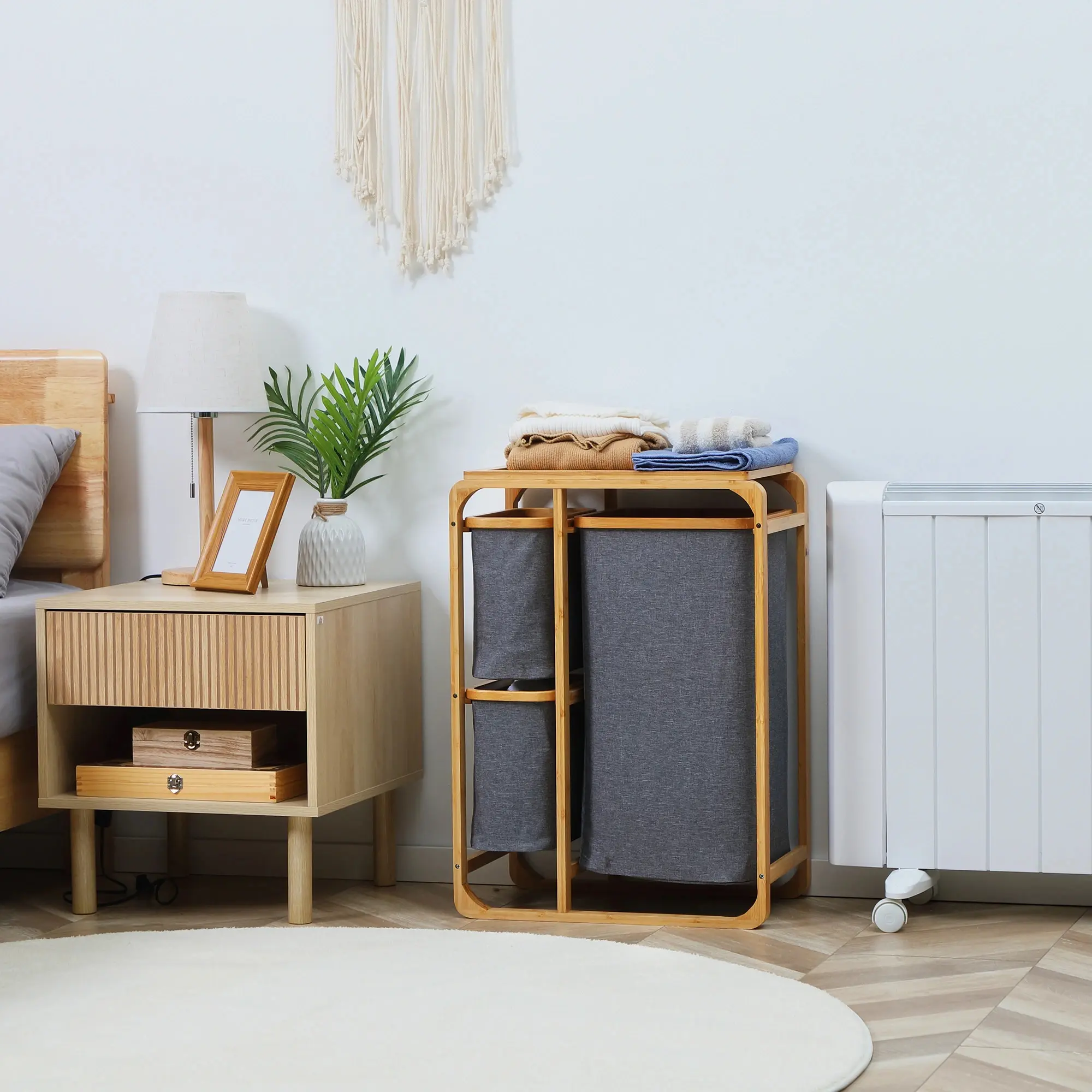 Корзина для сортировки белья Homcom 850-181 (Natural/Grey) - 2