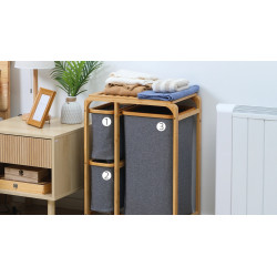 Корзина для сортировки белья Homcom 850-181 (Natural/Grey) Thumb