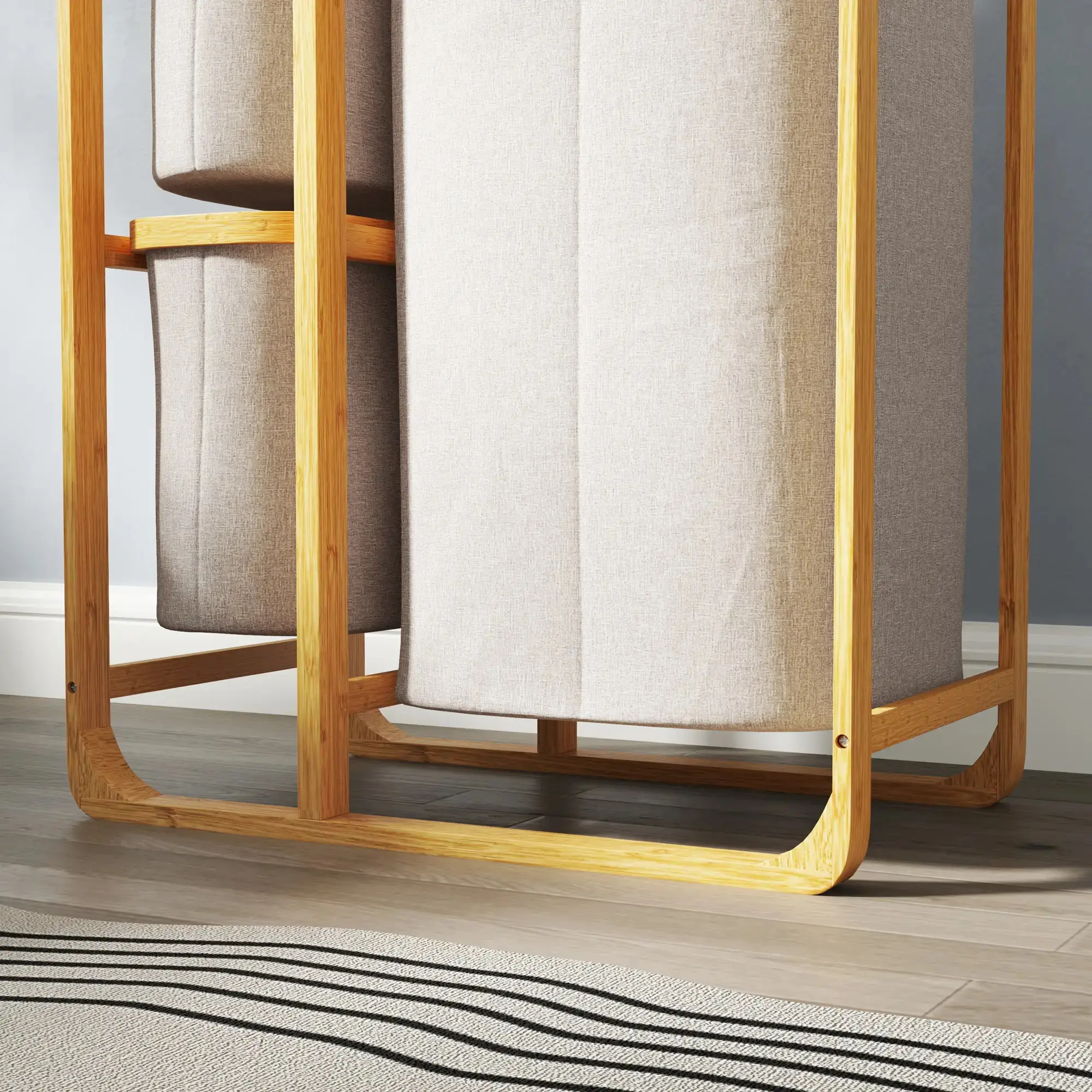 Корзина для сортировки белья Homcom 850-181V00CW (Natural/Cream White) - 7