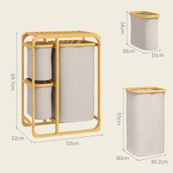 Корзина для сортировки белья Homcom 850-181V00CW (Natural/Cream White) Thumb