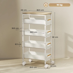 Тележка Homcom 801-392V00WT (White) Thumb