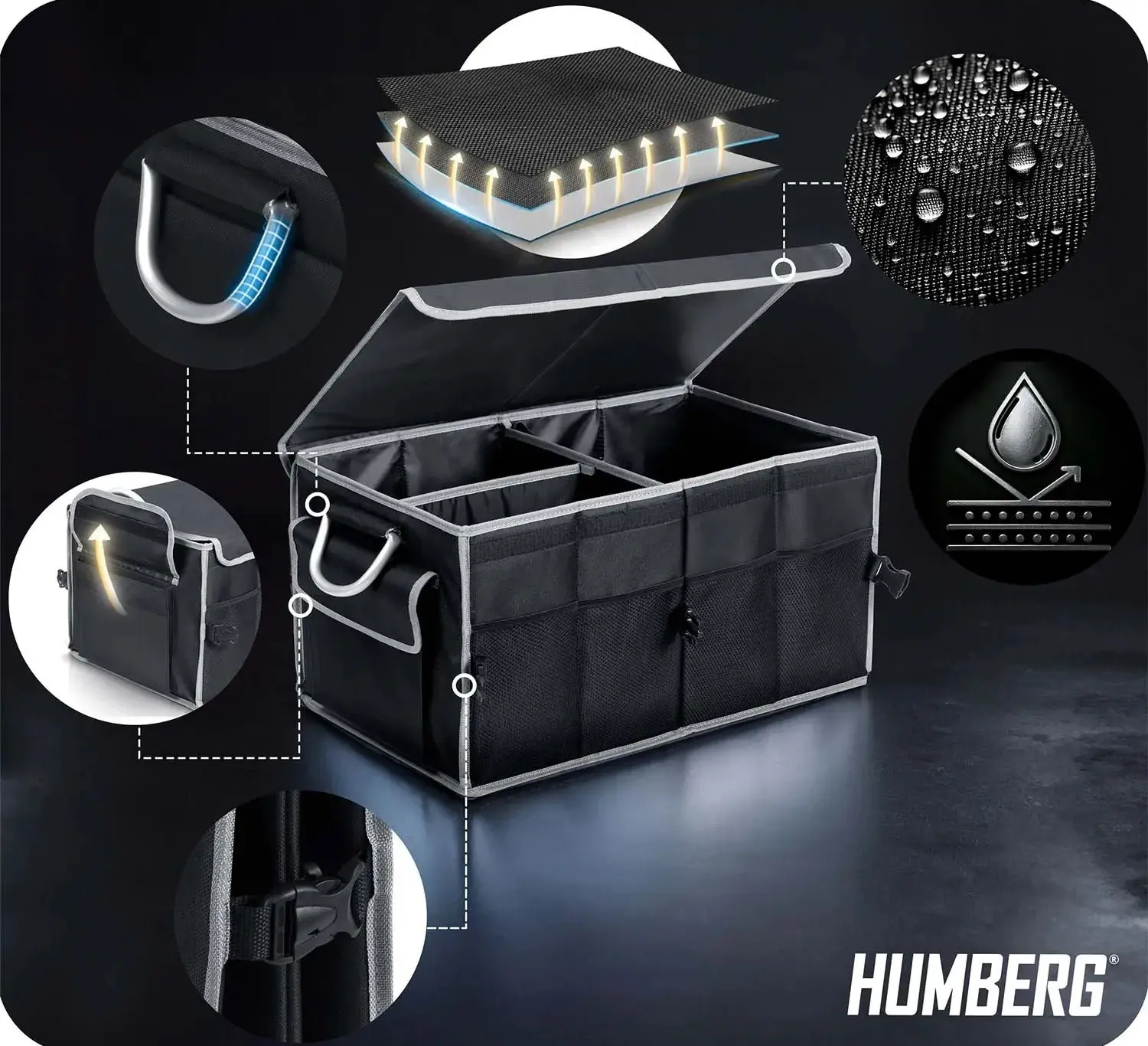 Органайзер для багажника Humberg HM-990 599000 (Black/Grey) - 12