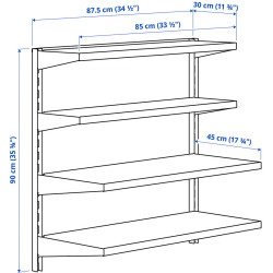 Etajera Ikea Bror 88x30/45x90 (Negru) Thumb