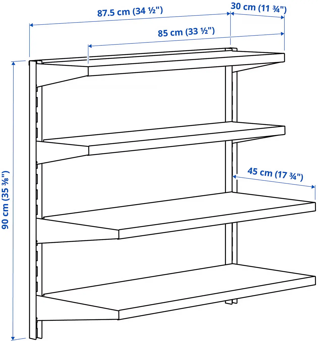 Etajera Ikea Bror 88x30/45x90 (Negru) - 3