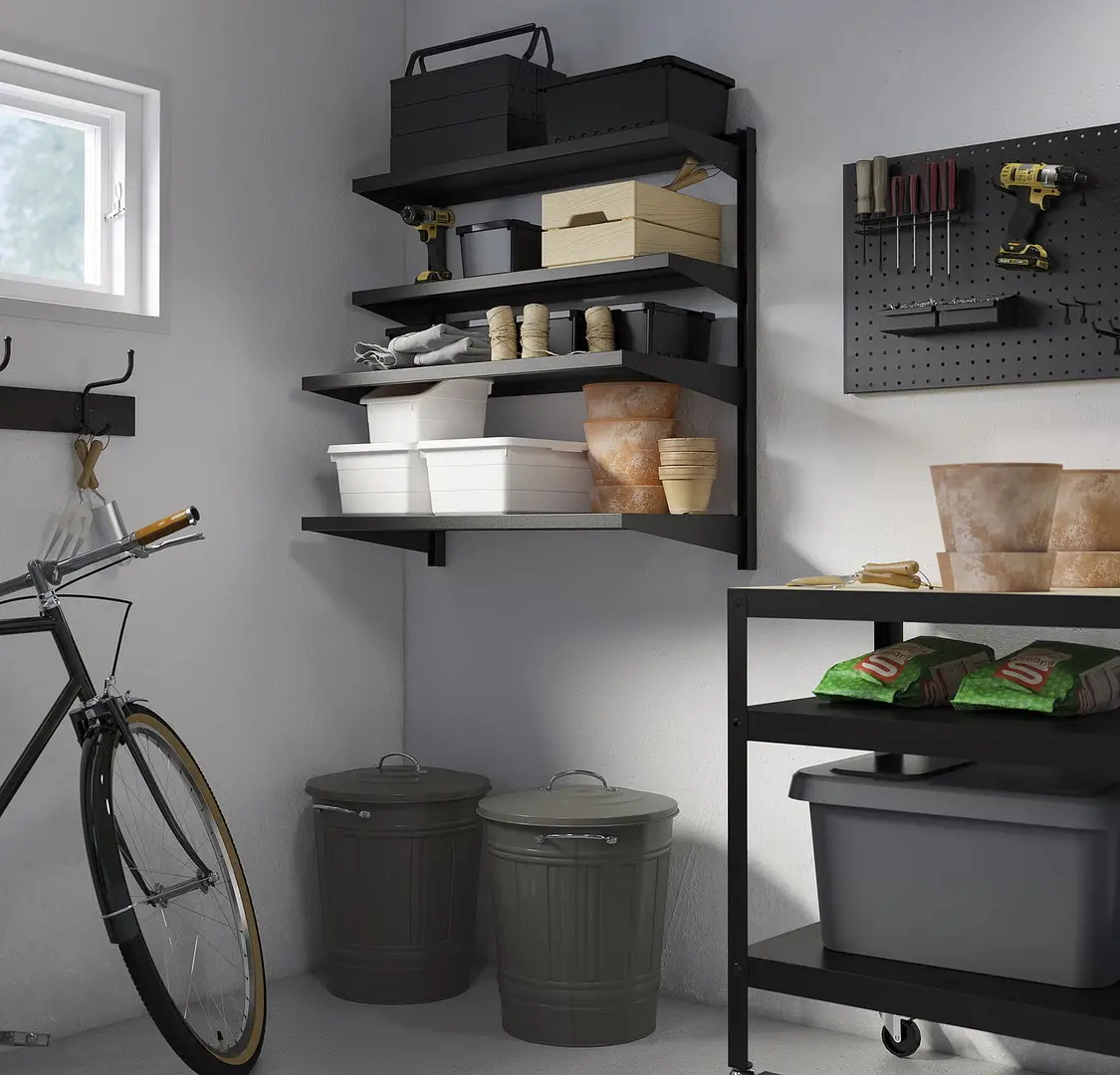 Etajera Ikea Bror 88x30/45x90 (Negru)