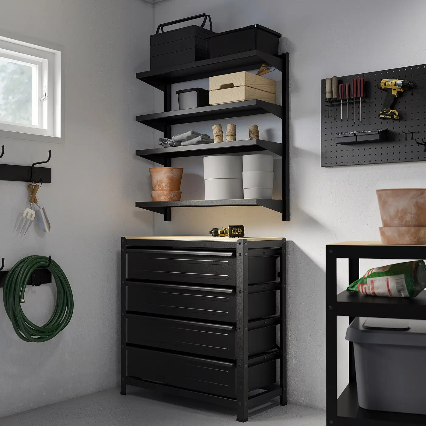 Стеллаж Ikea Bror 88x30x90 (Черный) - 2