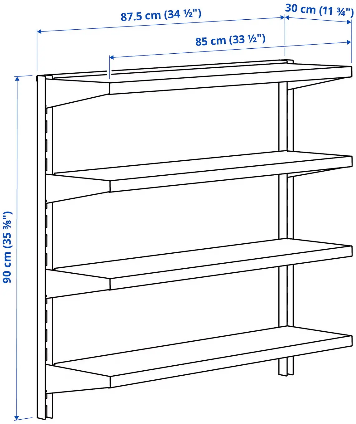 Стеллаж Ikea Bror 88x30x90 (Черный) - 4