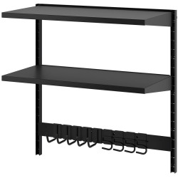 Стеллаж Ikea Bror с крючками/2 полки 88x45x90 (Черный) Thumb