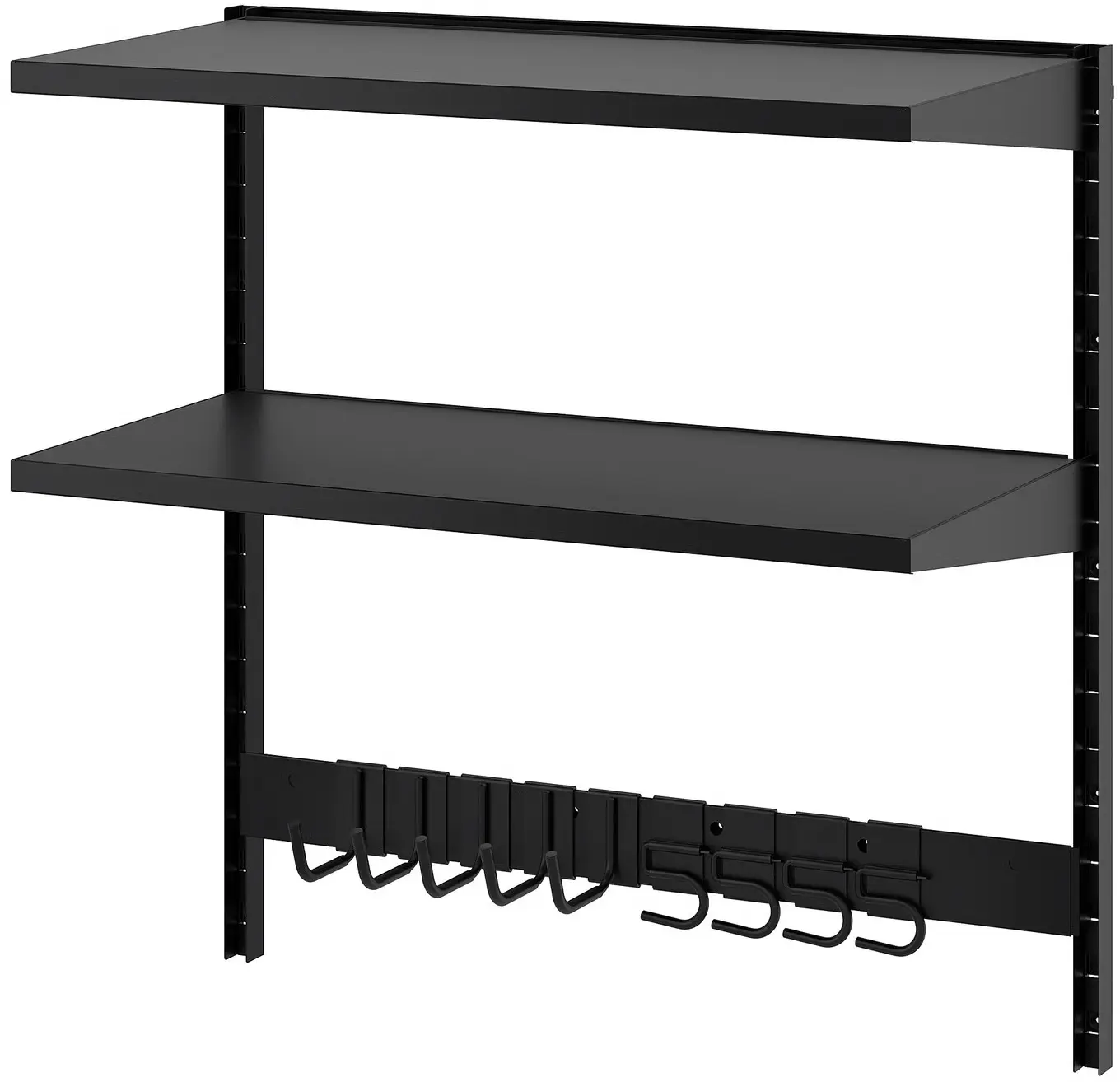 Стеллаж Ikea Bror с крючками/2 полки 88x45x90 (Черный) - 2