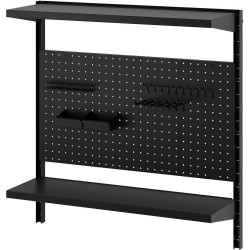 Стеллаж Ikea Bror с перфорированной панелью/2 полки 88x30x90 (Черный) Thumb