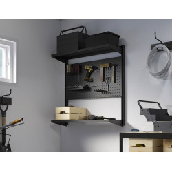 Etajera Ikea Bror cu panou perforat/2 polite 88x30x90 (Negru)