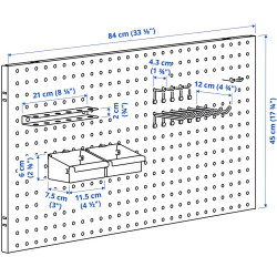 Стеллаж Ikea Bror с перфорированной панелью/2 полки 88x30x90 (Черный) Thumb