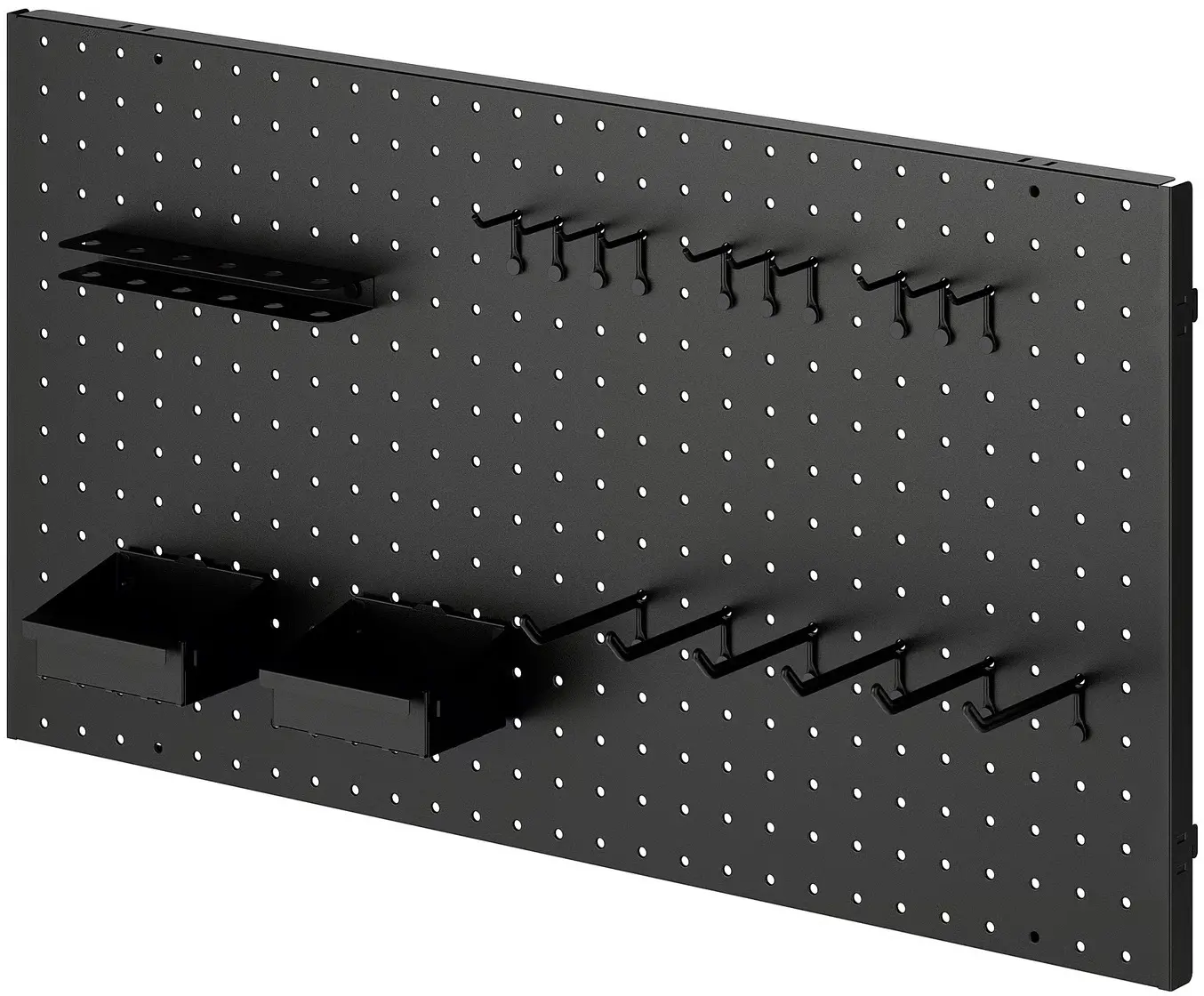 Стеллаж Ikea Bror с перфорированной панелью 88x30/45x180 (Черный) - 3
