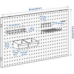 Стеллаж Ikea Bror с перфорированной панелью 88x30/45x180 (Черный) Thumb