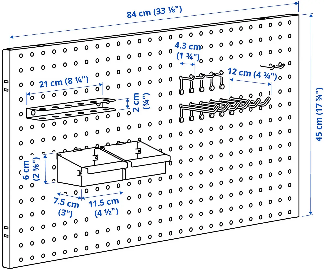 Стеллаж Ikea Bror с перфорированной панелью 88x30/45x180 (Черный) - 4