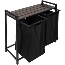 Cos de sortare rufe Ikonka KX3097 (Black/Aged Oak) Thumb