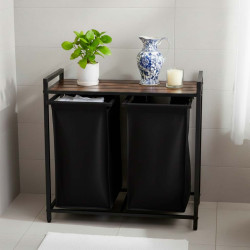 Cos de sortare rufe Ikonka KX3097 (Black/Aged Oak) Thumb