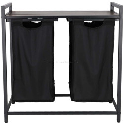 Cos de sortare rufe Ikonka KX3097 (Black/Aged Oak)