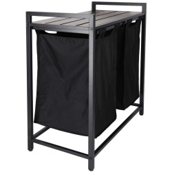 Cos de sortare rufe Ikonka KX3097 (Black/Aged Oak) Thumb