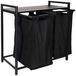 Cos de sortare rufe Ikonka KX3097 (Black/Aged Oak) Thumb