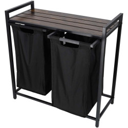 Cos de sortare rufe Ikonka KX3097 (Black/Aged Oak) Thumb