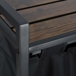 Cos de sortare rufe Ikonka KX3097 (Black/Aged Oak) Thumb