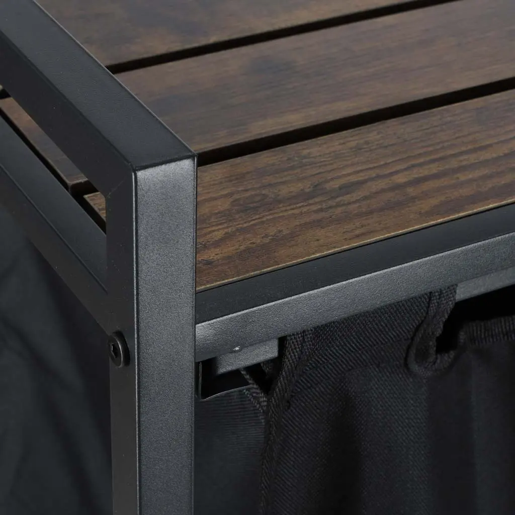 Cos de sortare rufe Ikonka KX3097 (Black/Aged Oak) - 8