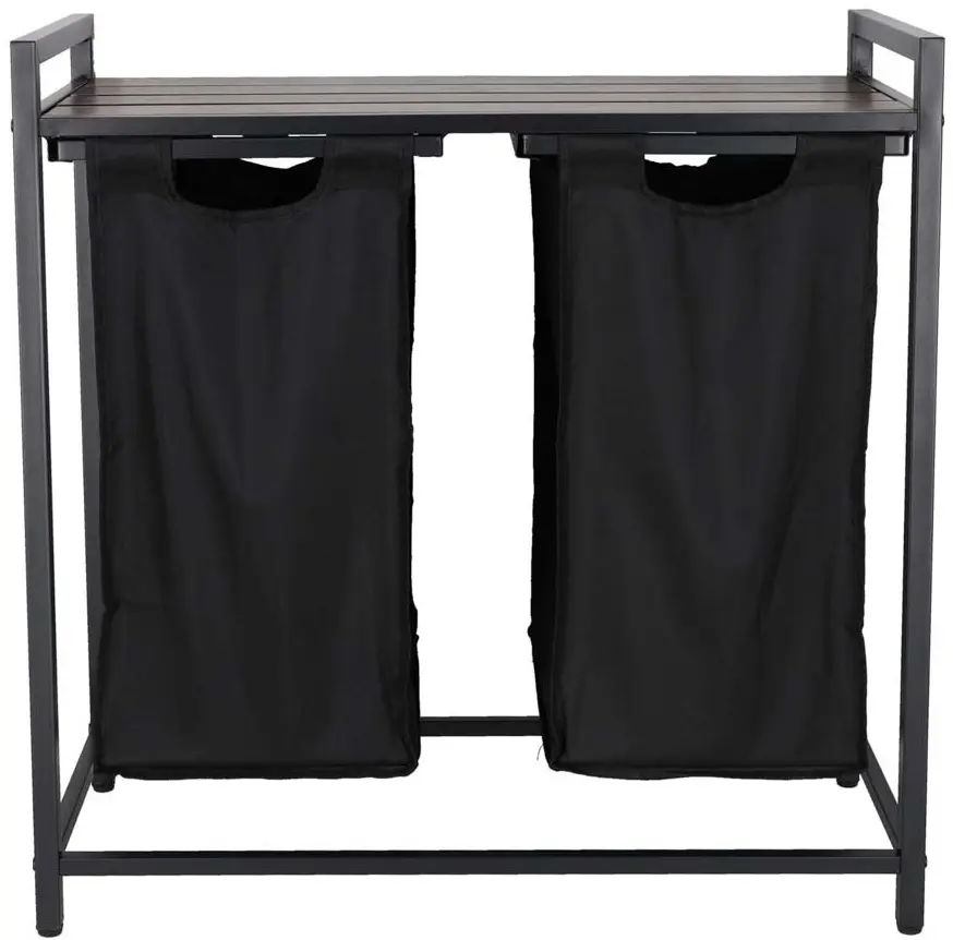Cos de sortare rufe Ikonka KX3097 (Black/Aged Oak)