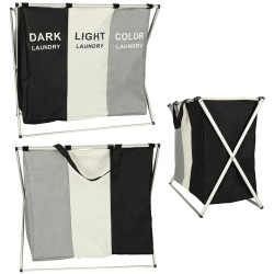 Cos de sortare rufe Ikonka KX4846 (Black/White/Grey) Thumb