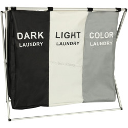 Cos de sortare rufe Ikonka KX4846 (Black/White/Grey)