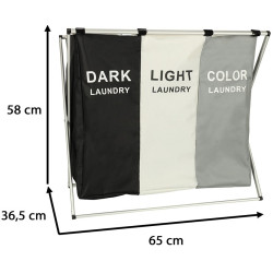 Cos de sortare rufe Ikonka KX4846 (Black/White/Grey) Thumb