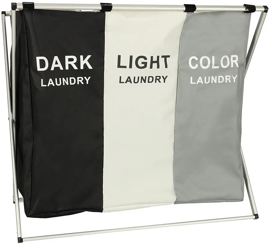 Cos de sortare rufe Ikonka KX4846 (Black/White/Grey)