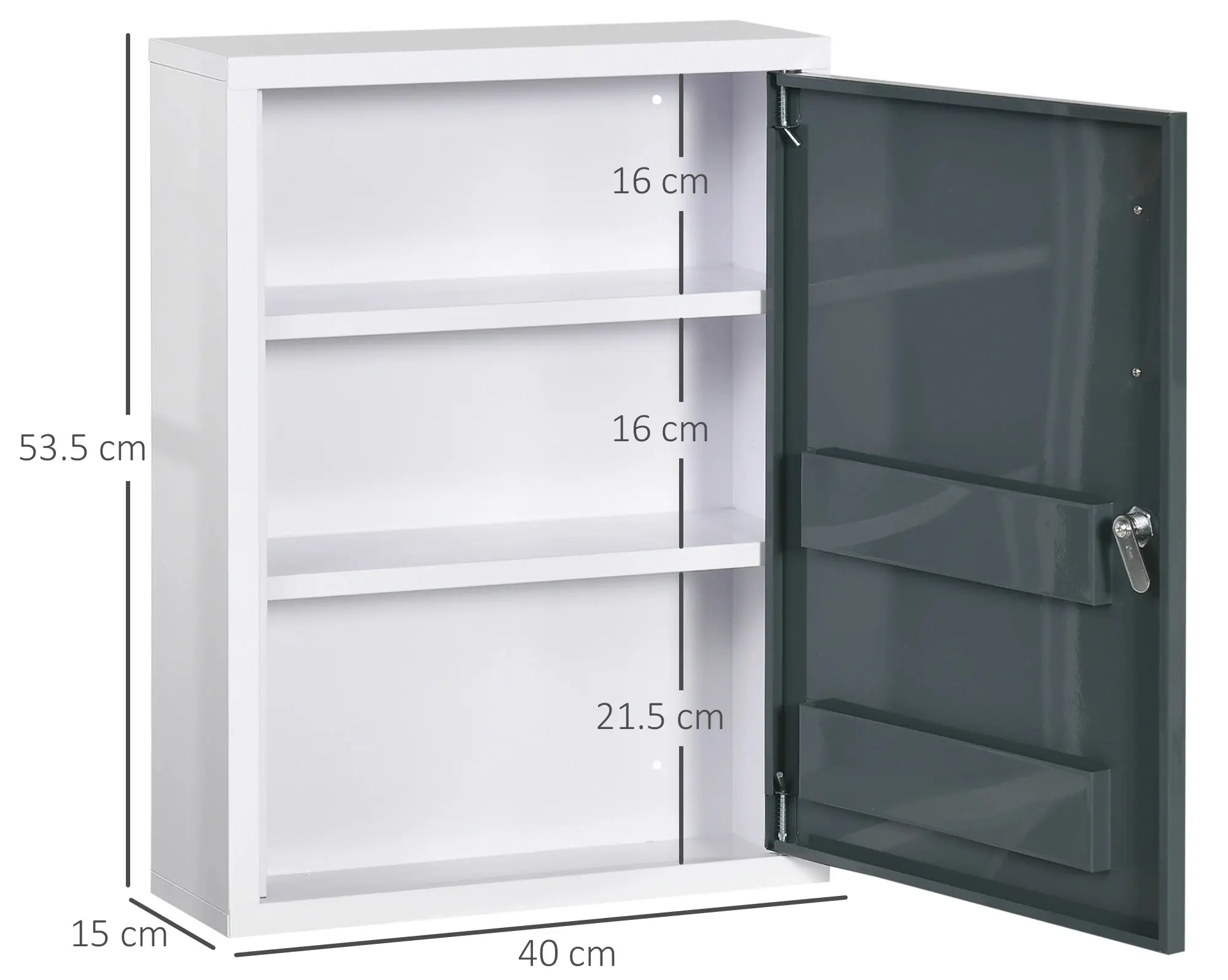 Настенная аптечка Kleankin 834-556V01WT (White/Grey) - 5