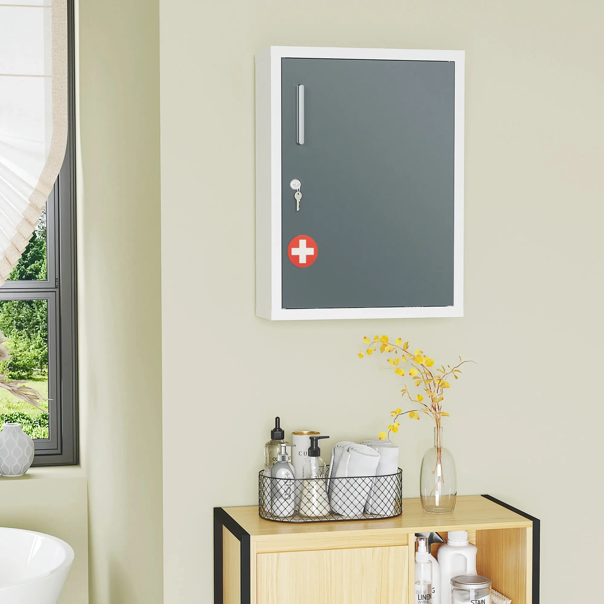 Настенная аптечка Kleankin 834-556V01WT (White/Grey) - 6