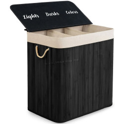 Корзина для белья Massido 678201 (Black/Beige)