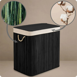 Корзина для белья Massido 678201 (Black/Beige) Thumb