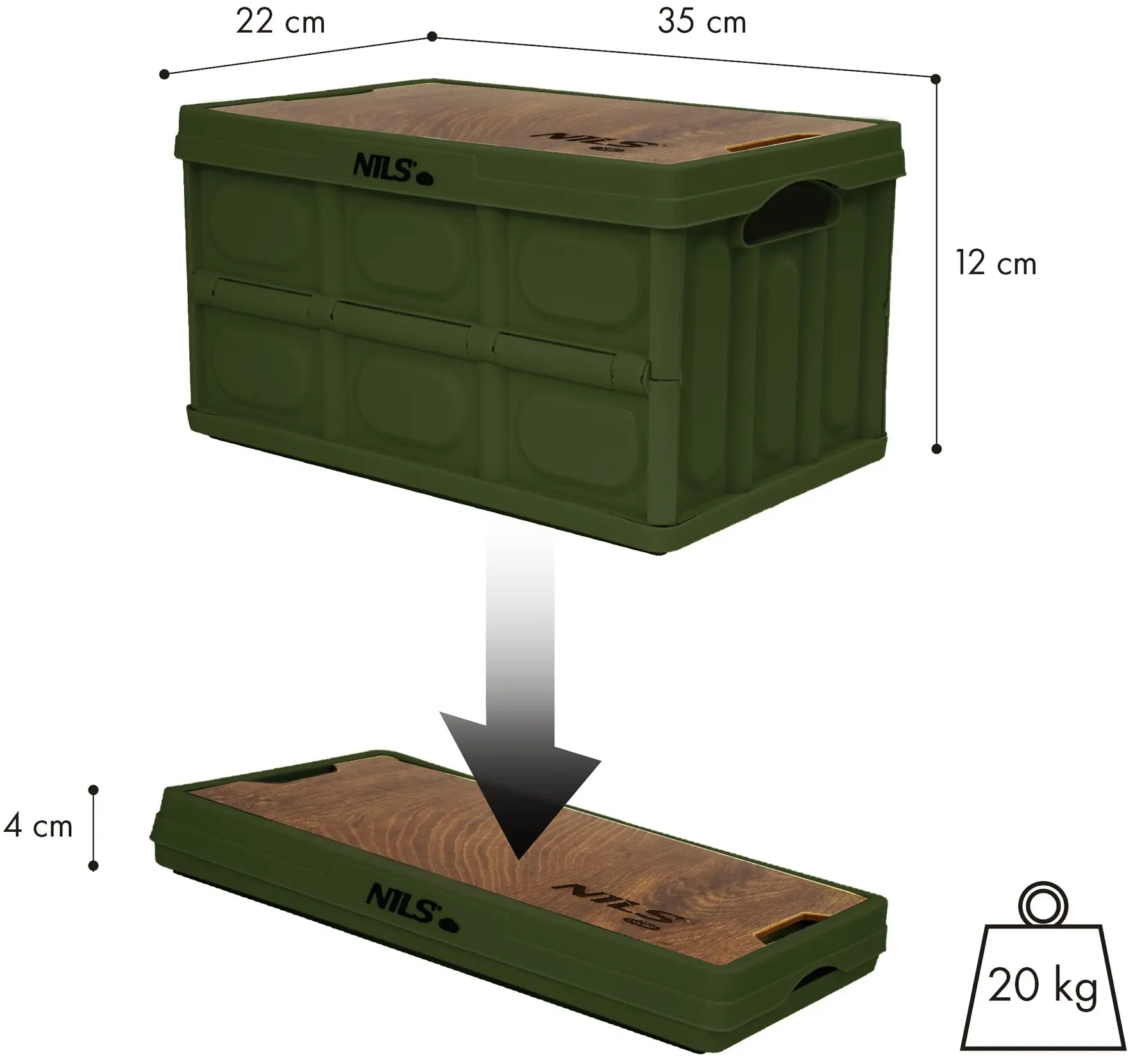 Контейнер складной Nils Camp NCB4007 2in1 (Green) - 3