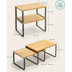 Set rafturi Songmics KCS02NB (Natural Wood/Black) Thumb