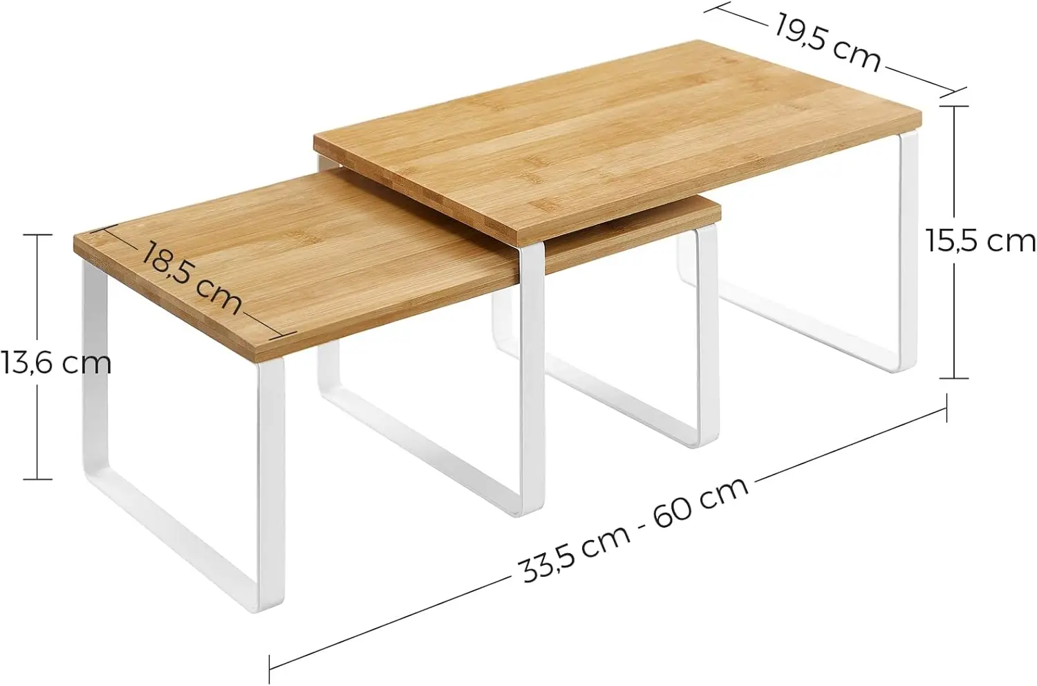 Набор полок Songmics KCS02NW (White/Natural) - 7