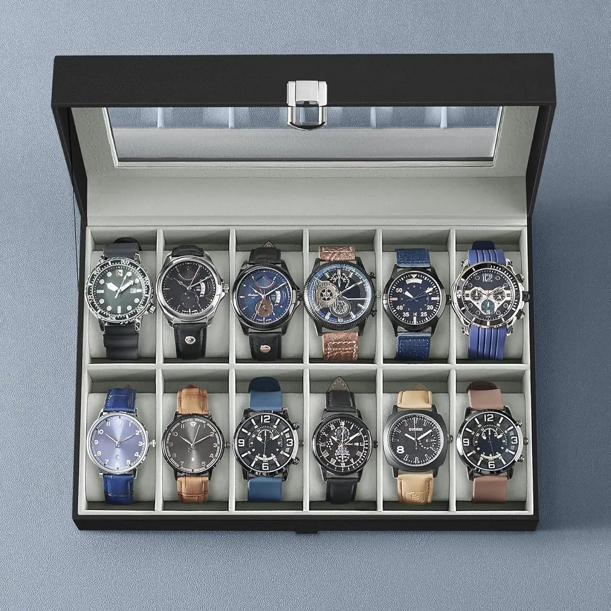 Organizator de ceasuri Songmics JWB12BK (Black/Grey) - 5