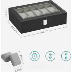 Organizator de ceasuri Songmics JWB12BK (Black/Grey) Thumb