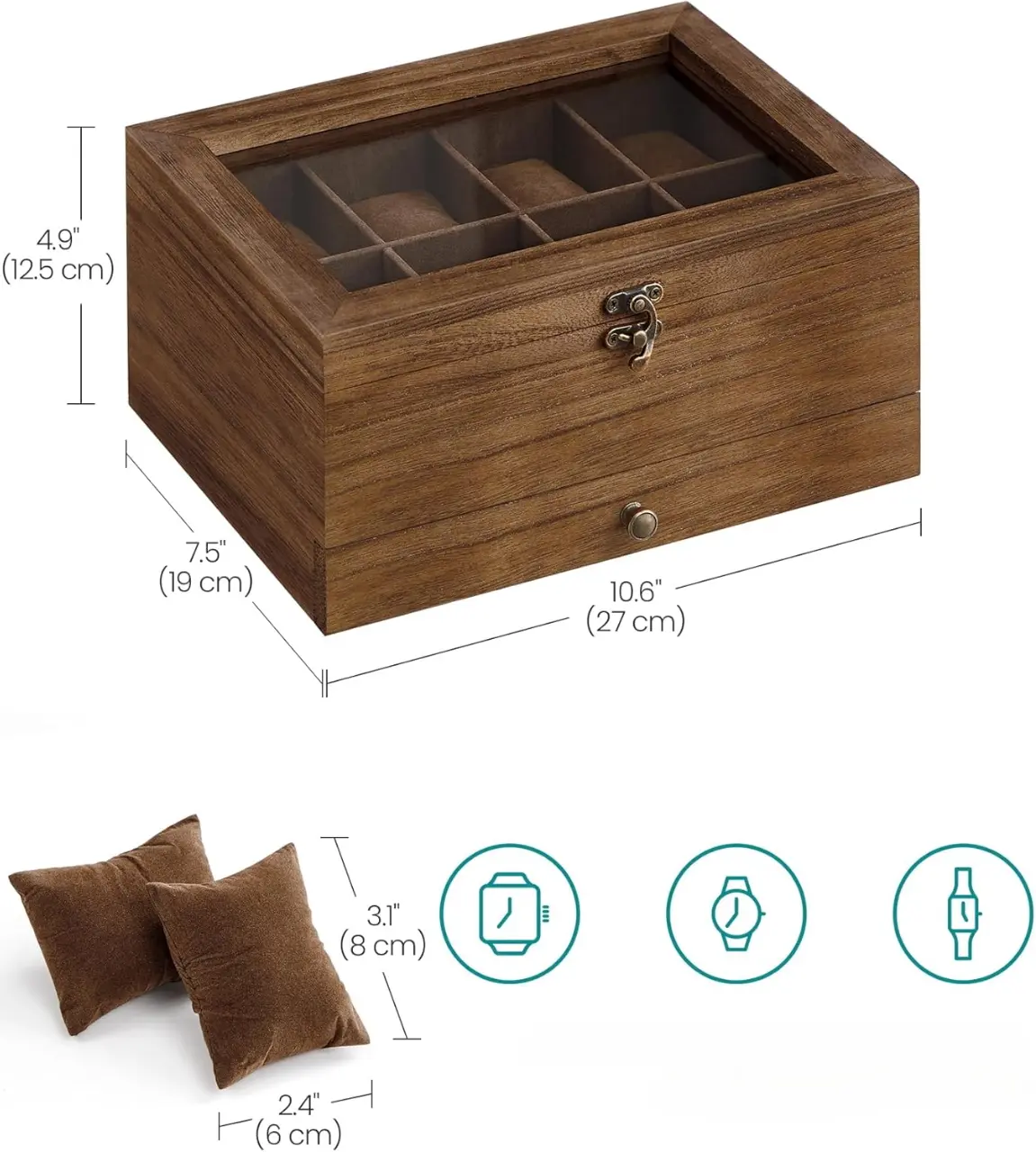 Organizator de accesorii Songmics JOW008K01 (Rustic Walnut) - 6