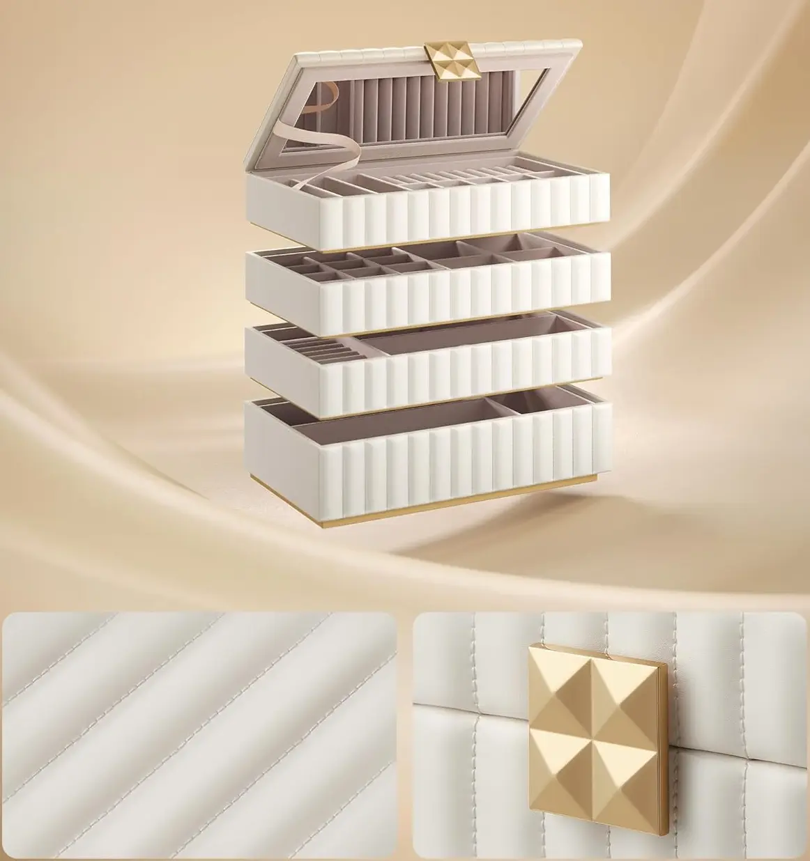 Organizator de bijuterii Songmics Anah JBC181W01 (Cloud White)