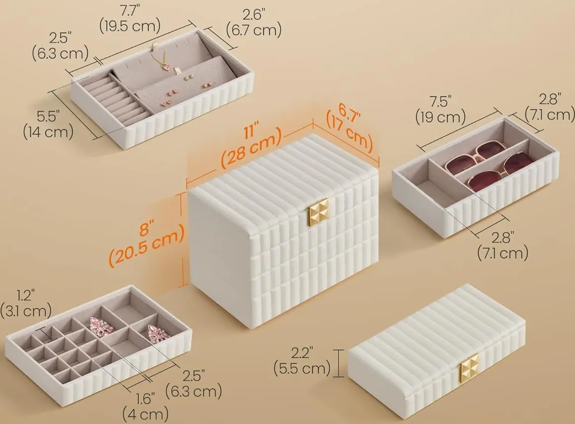 Organizator de bijuterii Songmics Anah JBC181W01 (Cloud White)