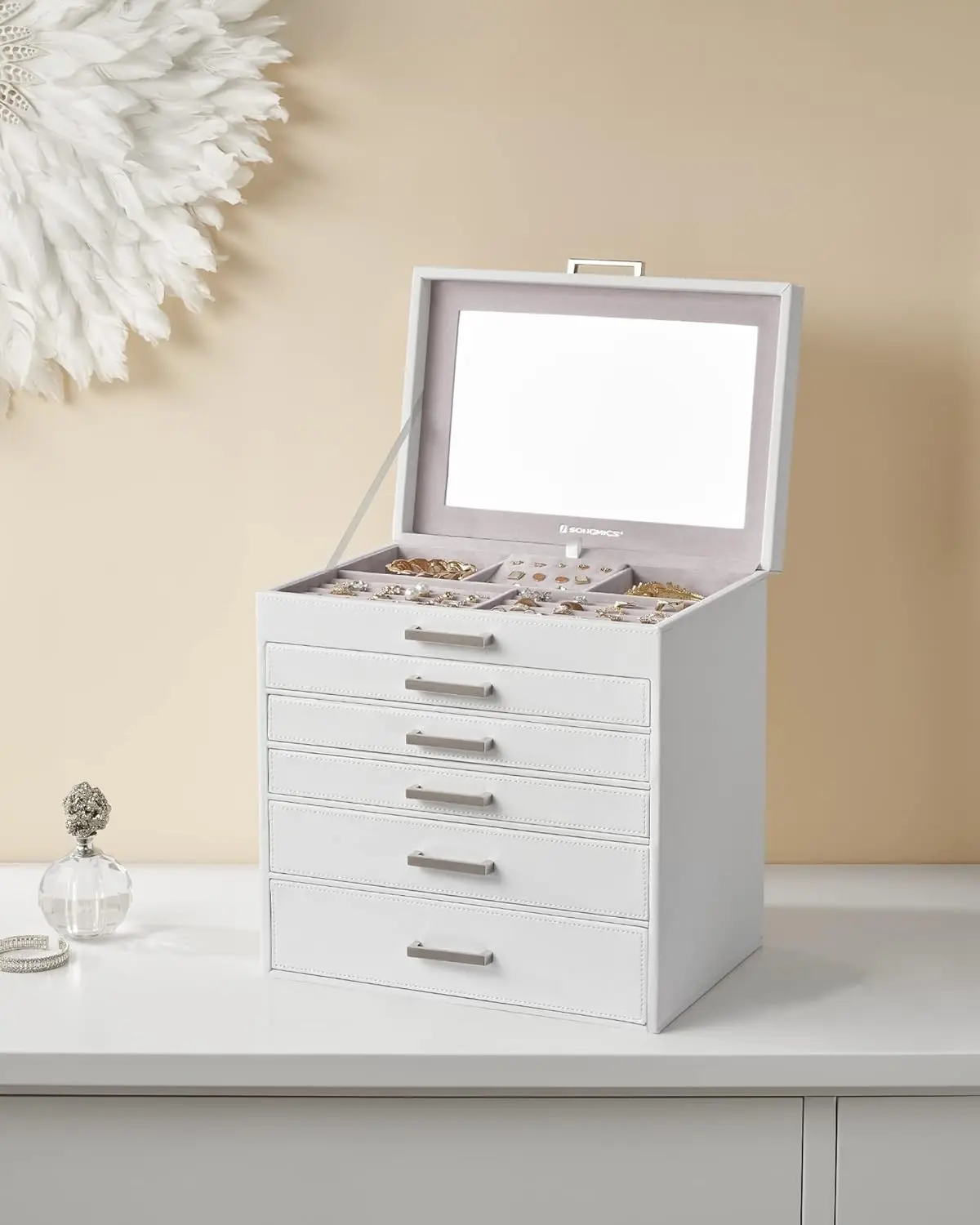 Organizator de bijuterii Songmics JBC138 (White)